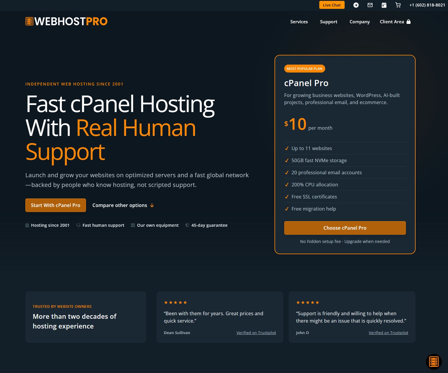 Web Host Pro website